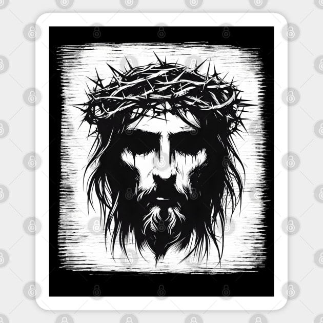 Jesus Christ Silhouette Sticker by MetalByte